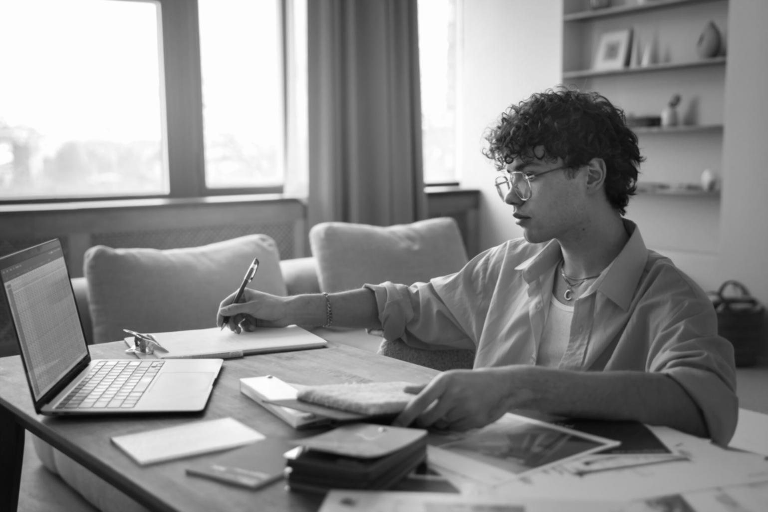 Persona trabajando en planificación financiera con calculadora y documentos